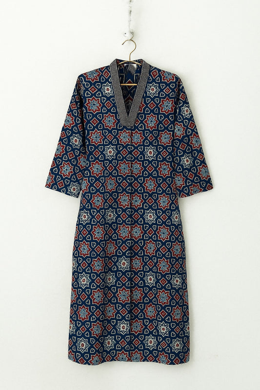 Kutch Indigo Ajrakh Kurta